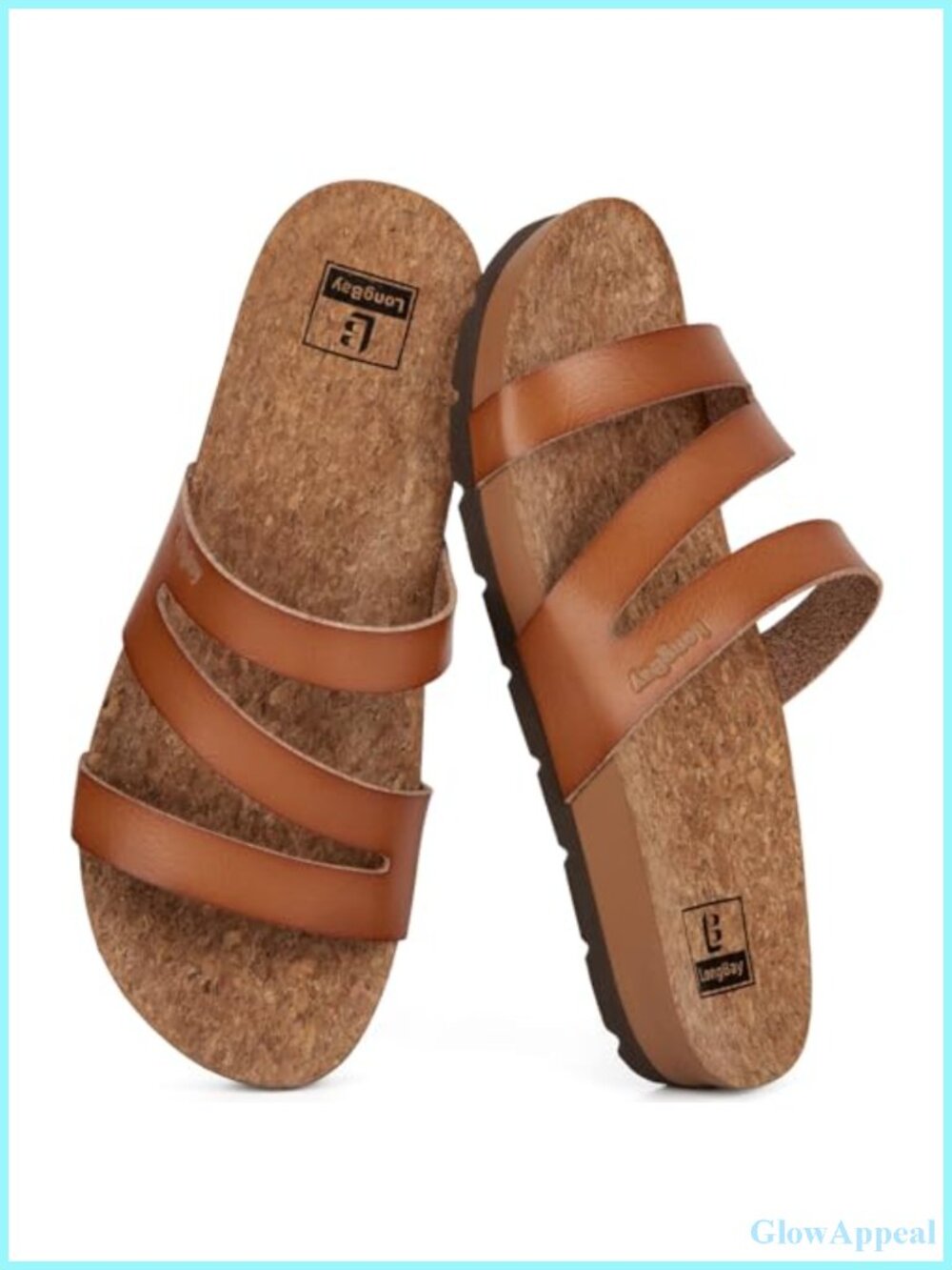 Faux Leather Slide Sandals Comfortable Walking Strappy Flat Beach